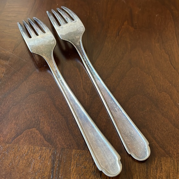Set of 2 VTG ca 1915 Fairfield silver plate dinner forks - Picture 5 of 9
